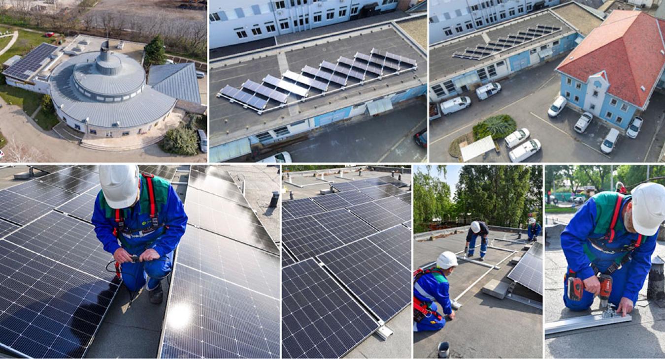 A Budapesti Közművek saját szakemberei telepítik a napelemeket a társaság létesítményeiben