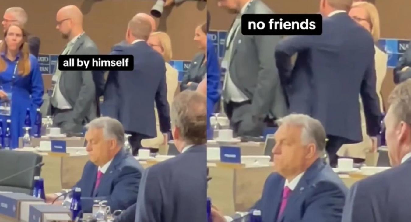 Orbán magányosan üldögélt a NATO-csúcs szünetében - VIDEÓ