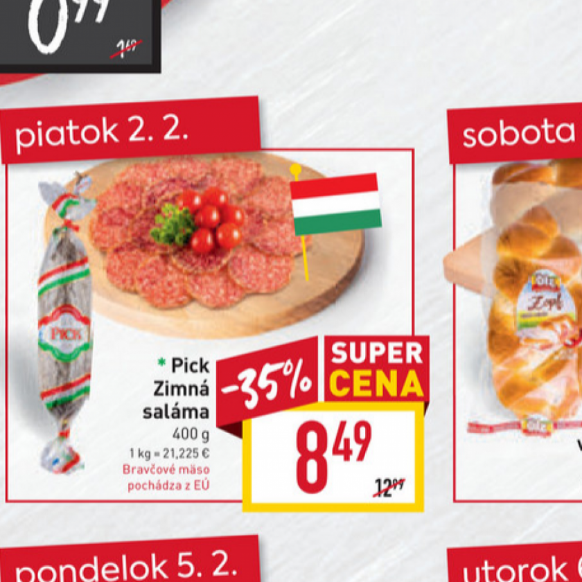 Szlovákiában is olcsóbb a Pick téliszalámi, mint itthon