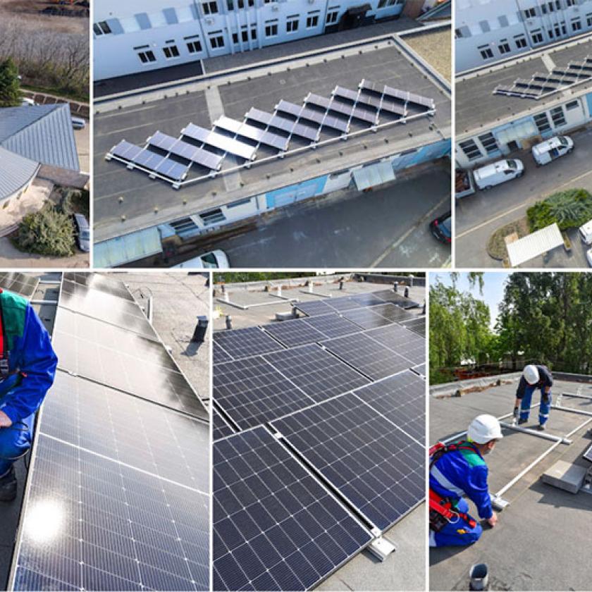 A Budapesti Közművek saját szakemberei telepítik a napelemeket a társaság létesítményeiben