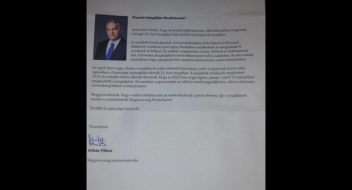 Nyomozás indult Orbán Viktor levelének ügyében