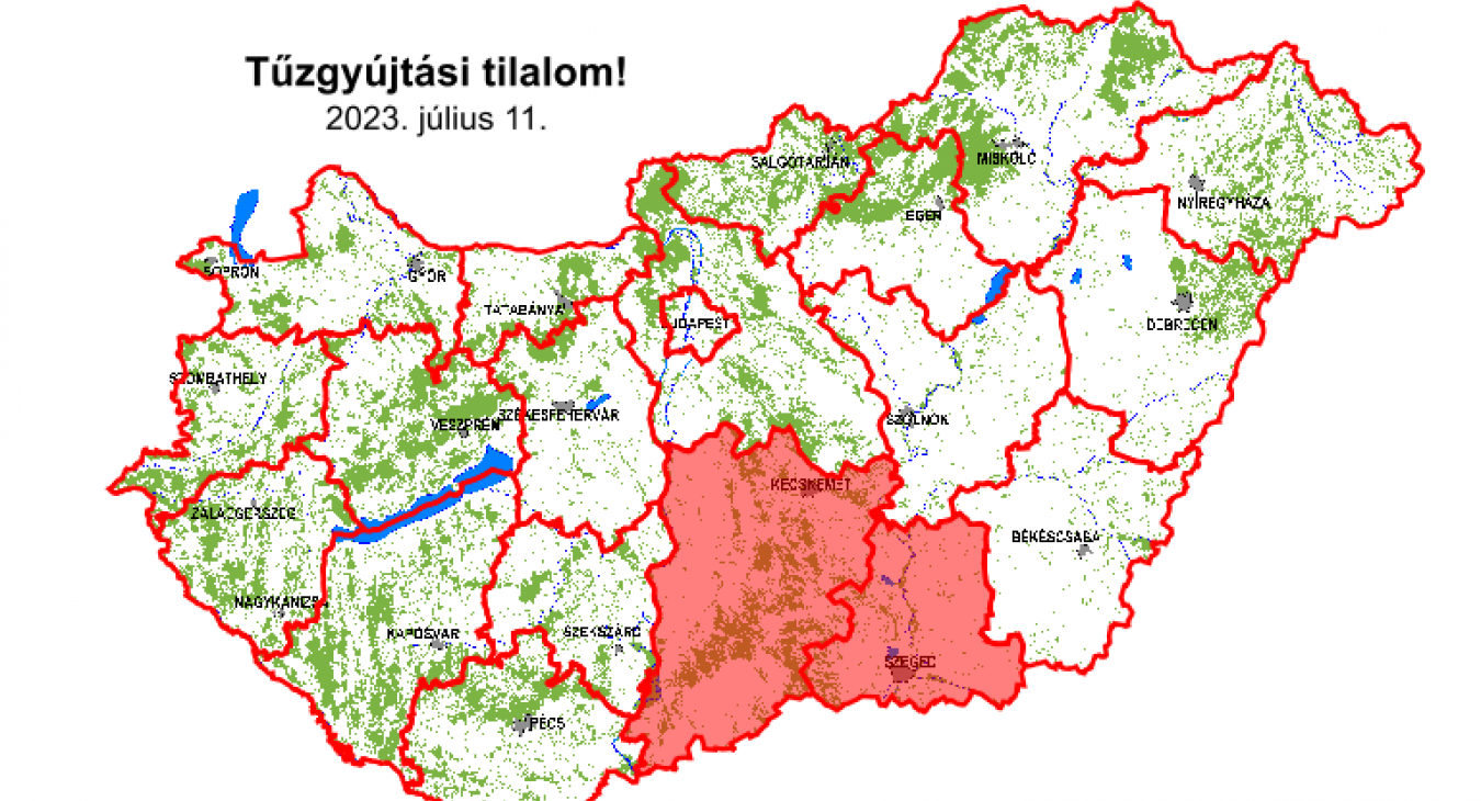 Már nyolc vármegyére terjed ki a tűzgyújtási tilalom