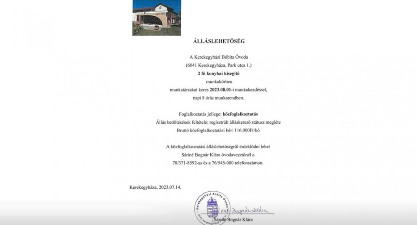 Nettó 77 ezer forintért keresnek konyhai kisegítőket napi 8 órára