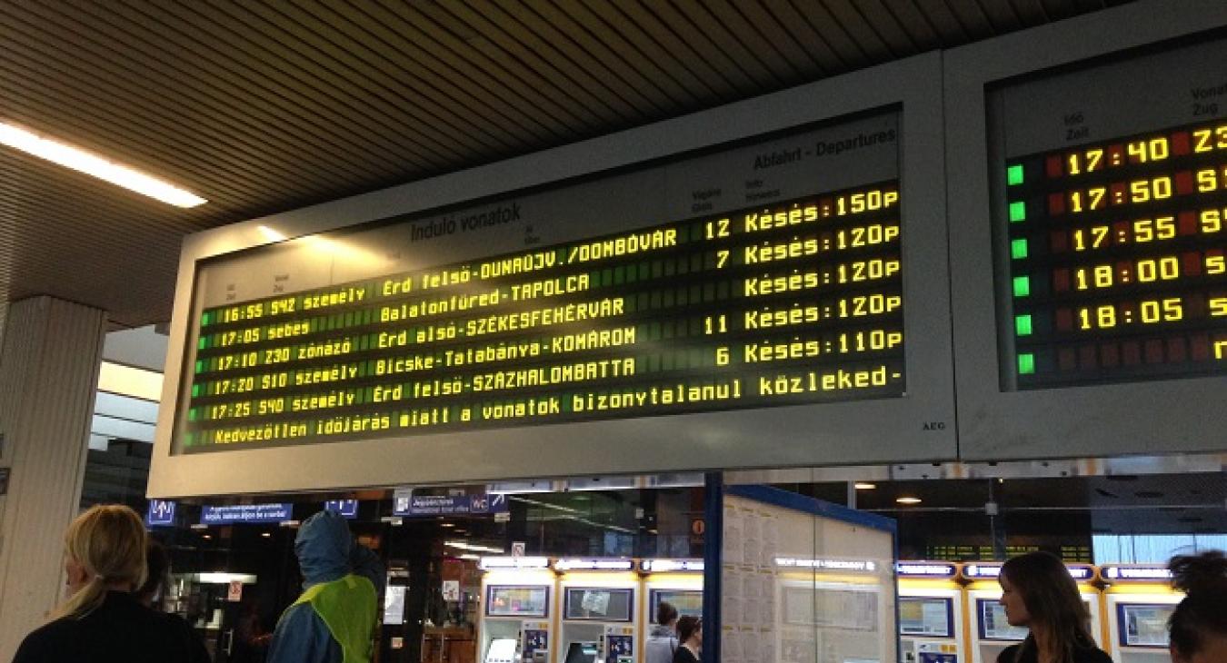 Sokat késnek a vihar miatti korlátozások miatt a dunántúli vonatok