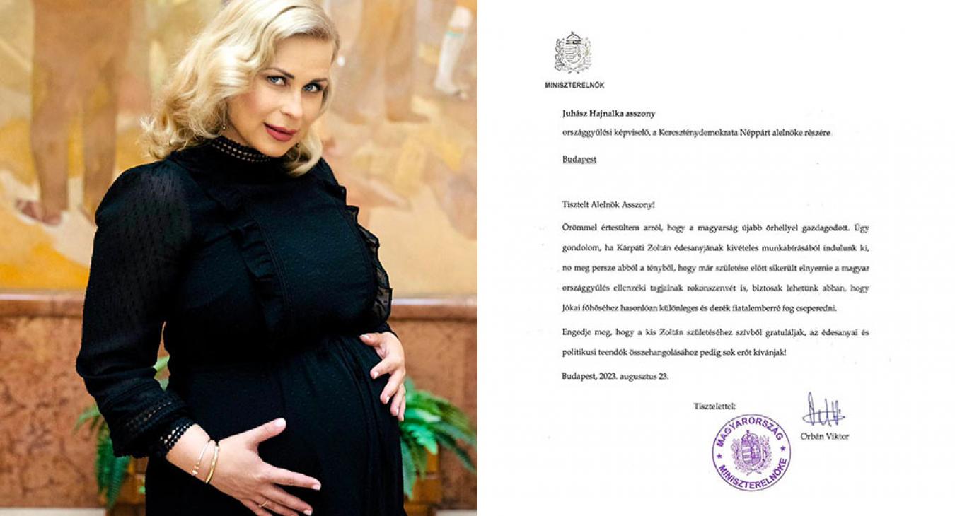 Orbán Viktor szerint Juhász Hajnalka gyermeke a magyarság újabb őrhelye