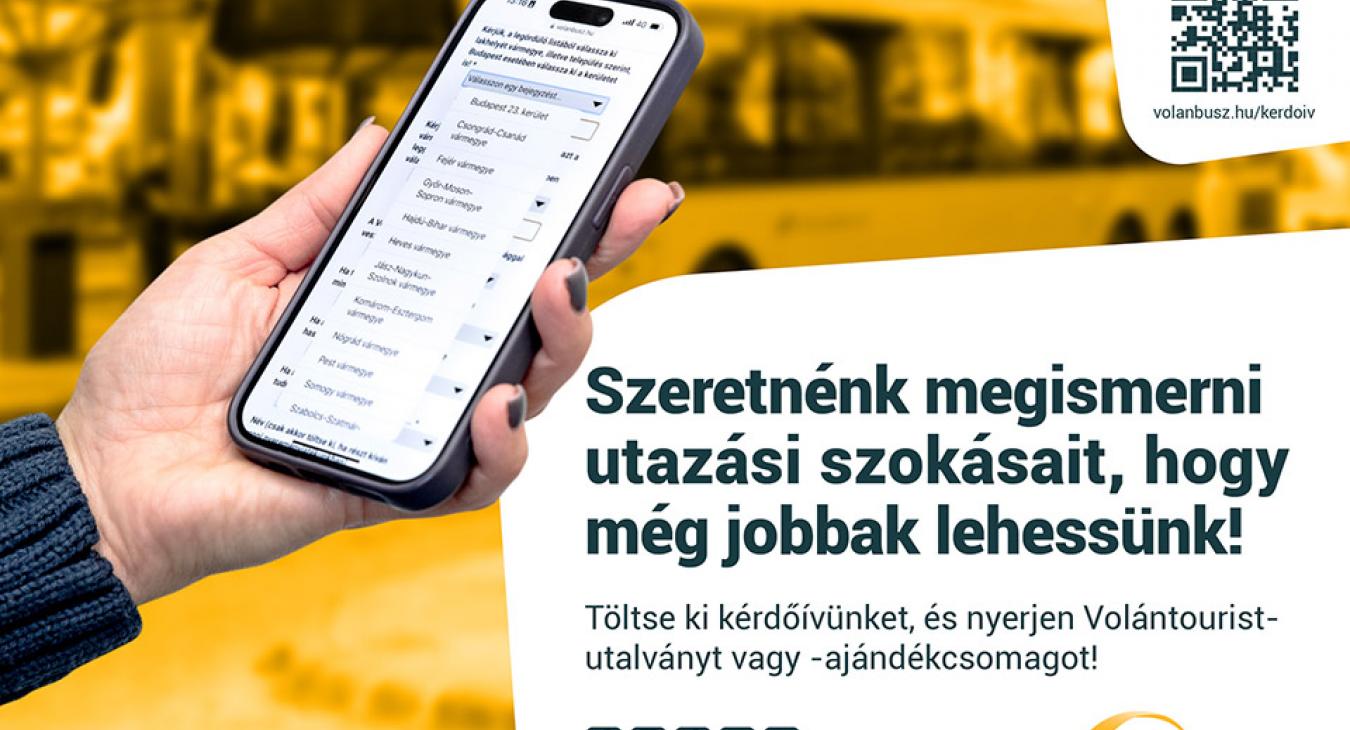 „Te hogy utazol?” – Szolgáltatásai fejlesztése érdekében kérdőívvel méri fel az utazási szokásokat a Volánbusz 