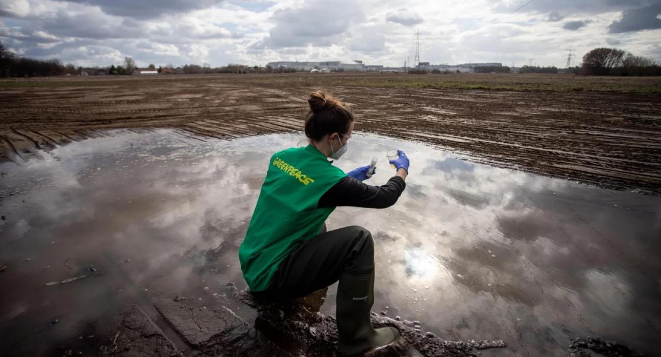 Jelentős mennyiségben talált káros oldószert a Greenpeace a Gödön kiömlött szennyvízben