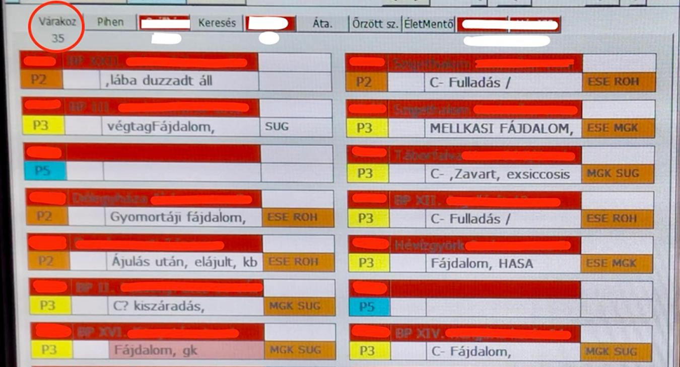 Baj van a Budapesti mentésirányításon, több beteghez sem tudtak rohamkocsit küldeni 