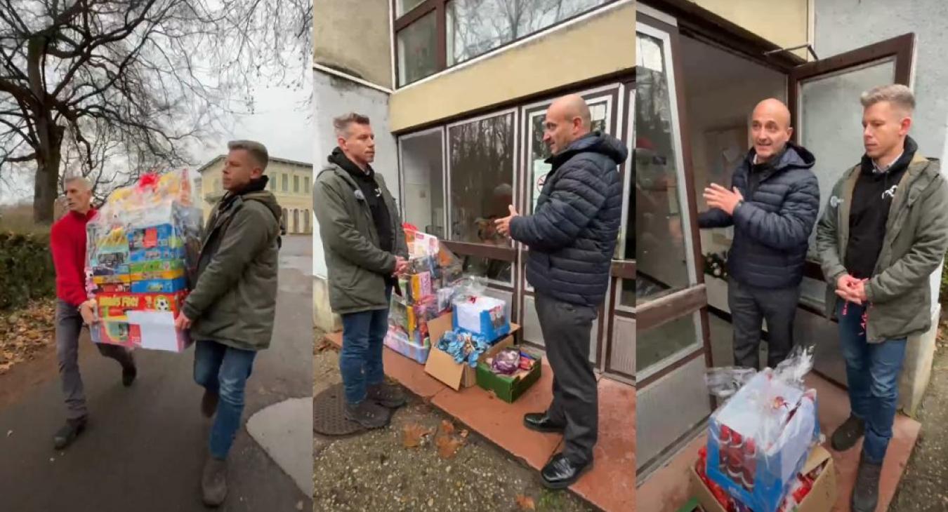 A fóti gyermekotthonnál folytatódott Magyar Péter karácsonyi ajándékosztó abszurdja