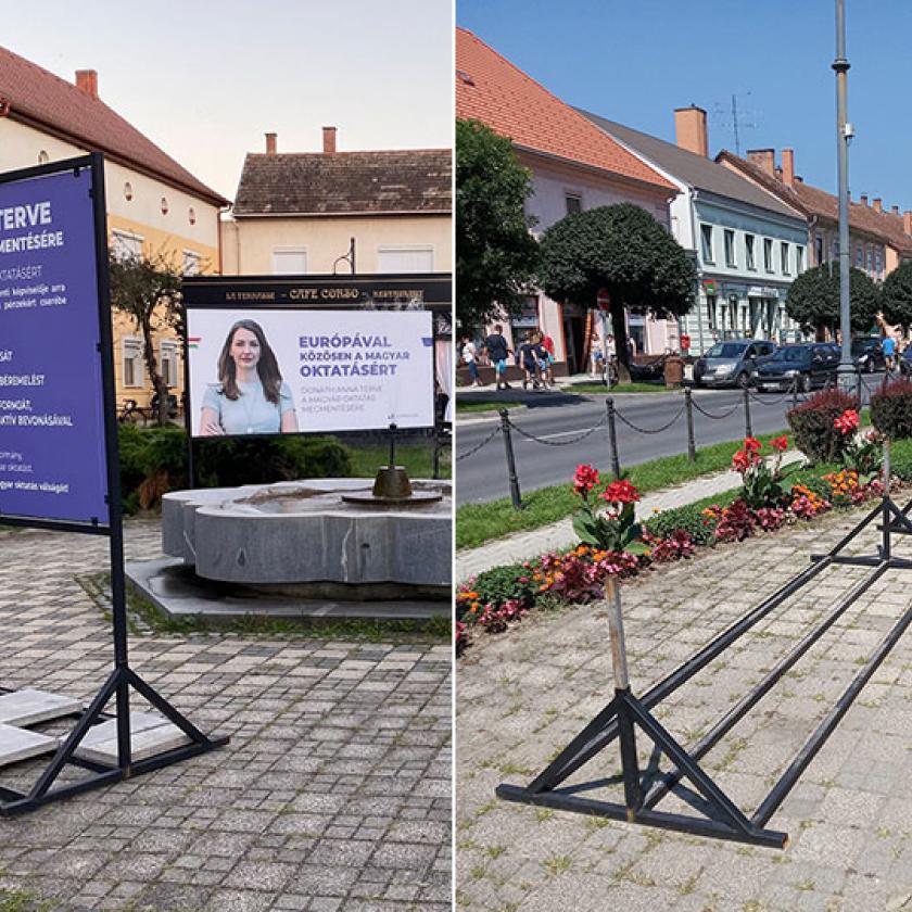 Szentgotthárdon egy napig állhatott a Momentum plakátkiállítása