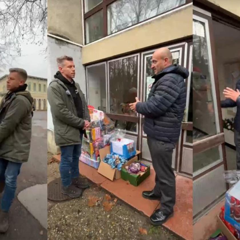 A fóti gyermekotthonnál folytatódott Magyar Péter karácsonyi ajándékosztó abszurdja